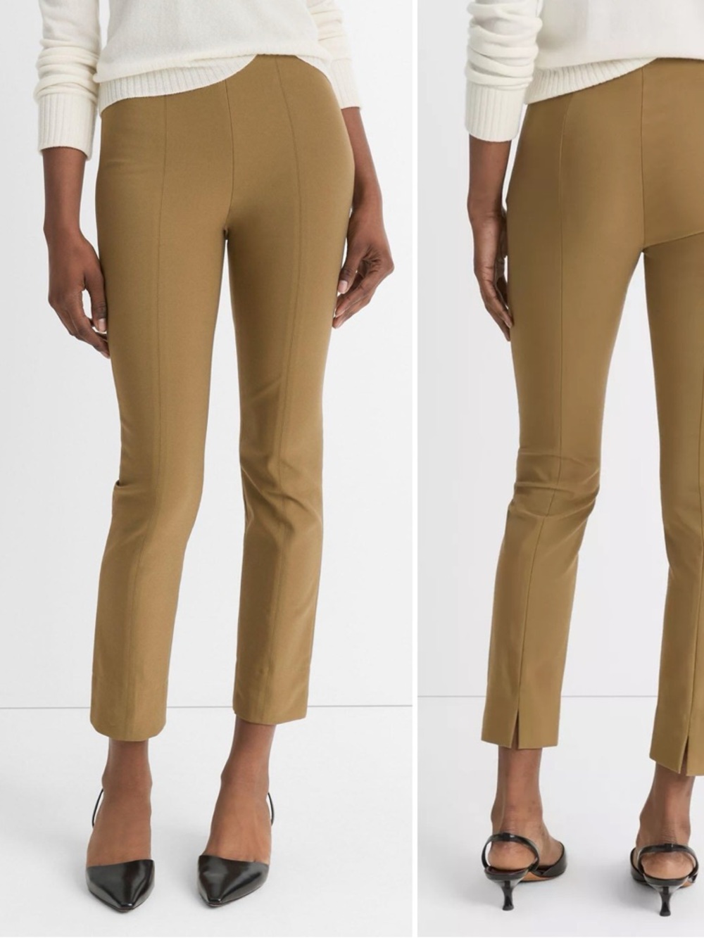 VINCE. Seamed Ponte Ankle Knit Stretch Pants Leggings // S